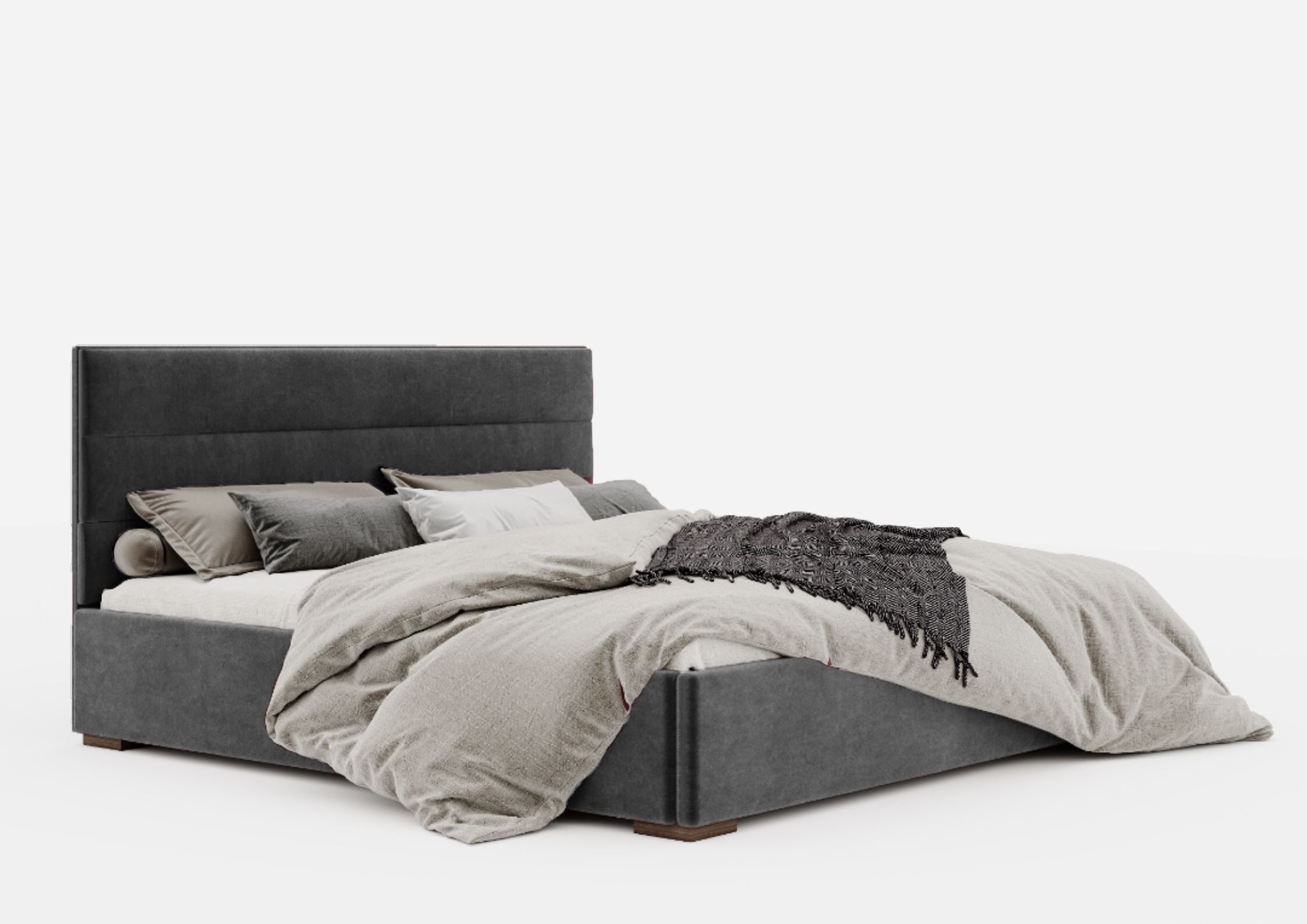 Grafitowe łózko 120x200cm